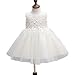 2pcs Baby Girl Ivory 5 Layers Floral Applique Christening Party Dress 12-15M