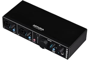 Arturia - MiniFuse 2 - Interface USB de audio y MIDI Compacta con Creative Software para una Grabación Producción, Podcasting, Guitarra - Negro