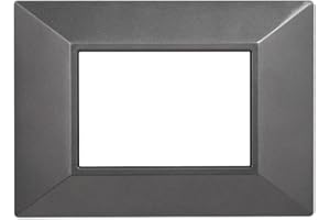 ZOREI Placca Compatibile Con Bticino Axolute, Placche Plastica Quadrata, Stile Piramide, 1 Pezzo (3 Posti/Moduli,Acciaio Scuro)