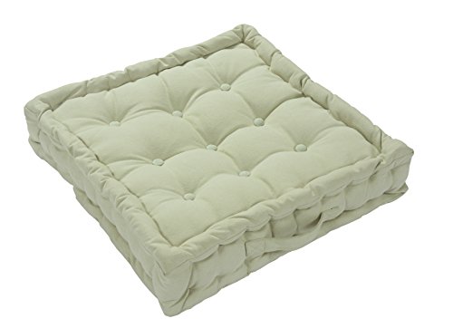 Homescapes extrahohes Sitzkissen orthopädisch mit Tragegriff Sitzerhöhung Aufstehhilfe ca. 50 x 50 x 10 cm, Bezug aus Baumwolle, 100% Polyester Füllung, uni lindgrün