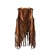 Produktbild Ärmellos Westen, Bluelucon Damen Frühling Herbst Faux Wildleder ethnischen Mäntel Ärmellose Quasten mit Fransen Frauen Pelzweste Strickjacke Weste Fellweste Outwear