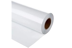 HIKENRI Rouleau Flex Thermocollant pour Tissu-30cmx 300cm Pour Cricut & Silhouette Cameo-Rouleau Vinyle Thermocollant,Très Résistant pourT-Shirts et Vêtements, Facile à Couper et à Désherber Blanc