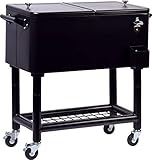 Robuster Getränkewagen aus pulverbeschichtetem Edelstahl mit Polypropylen-Verkleidung im Inneren