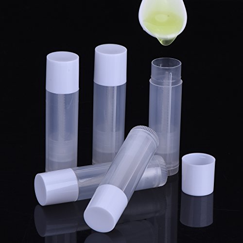 eBoot 50 Stück Lippenpflege Leere Behälter Klare Rohr mit Verdreht Ende und Ober Kappe, 3/ 16 Unzen ( 5,5 ml) - 5