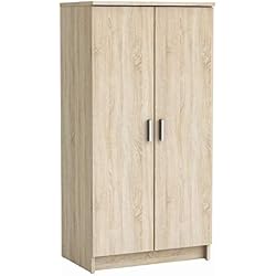 Demeyere Armoire à Chaussures Compacte 2 Portes Ouvrantes, Chene Brosse, 54,6 cm x 35,3 cm x 108,4 cm