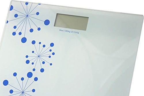 Personenwaage digital weiß mit Sternen 30x30cm Körperwaage Waage Batteriebetrieb - 4