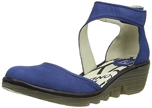 Fly London Piat - Sandalias de vestir de cuero para mujer, azul - Blue (Blue/Black), 37