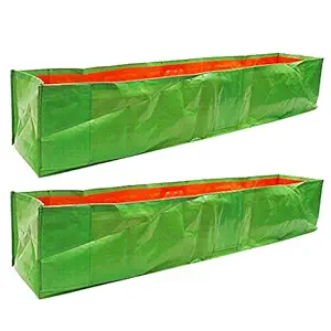 YUVAGREEN Green with Orange 200 GSM UV Treated Grow Bags for Terrace Gardening 60