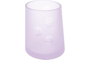 olababy Pierwszy kubek do nauki picia, Clear Sense 100% silikonowy kubek do nauki picia dla niemowląt, kubek medyczny 2 oz dla noworodków, antypoślizgowy i nachylony design, dla małych dłoni i LED