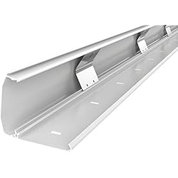 RICOO Cache Cable Aluminium Design Z1110-W entrée avec mécanisme Rail clapet TV Mural pour Rangement de câbles Angle Bureau Maison Passe Conduit Fixation Support Mural Gaine goulotte Organizer Blanc