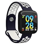 DJym Fitness Tracker, Heart Rate Blood Pressure Oxygen Monitor IP68 Waterproof Big Color Screen Activity TrackerswithCalories Counter Smart Watch for Kids Men Women for Android IOS,White