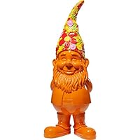 Kare Deko Zwerg Flower Power Figura Decorativa, Naranja, 31 x 26 x 80.5 cm