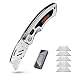 Produktbild Cutter, Tacklife UKS02 Klassisches Messer| Allzweckmesser| Teppichmesser, Edelstahl-Griff mit Weichem Rutschfesten Griff, 5 Ersatzklingen, mit Taste Leicht zum Freigegeben