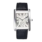 Yiwa Uhren Unisex Modische Business Square Uhr mit Lederband Stilvolle Armbanduhr Liebhaber Uhr Ornament Gif