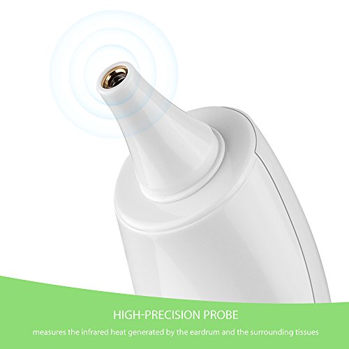 AVANTEK Ohrthermometer mit Hygienischen Sondenschutzhüllen, Hochpräzises Fieberthermometer, schneller Anzeige innerhalb von einer Sekunde - 6