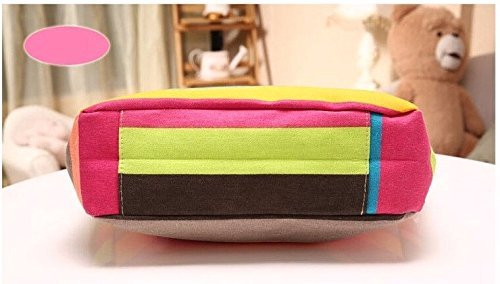Sommer Leinwand Shopper Gestreift Regenbogen Candy Prints Strand Handtasche - 3