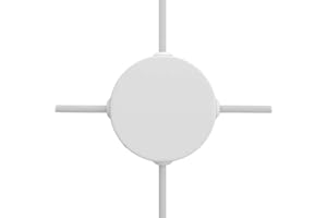 creative cables Kit Mini rosone cilindrico in Metallo a 4 Fori Laterali (Scatola di derivazione) - Bianco Opaco