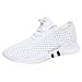 Produktbild Sportschuhe Damen Sommerschuhe Atmungsaktiv Laufschuhe Slip Ons Mesh Turnschuhe Freizeitschuhe Schuhe Schnürschuhe Mode Socken Schuhe Wanderschuhe (EU:37, Weiß)