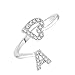 Meenaz Jewellery Valentine Adjustable freesize Fancy Party Wear Silver Ring "A"alphabet rings For Girls Couple Girlfriend Women Ring Necklace Jewellery Set For Women -Finger ring-562 RS.299.00