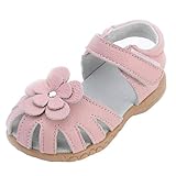 sandalen 1940  Mädchen Geschlossene Leder Sandalen Baby Lauflernschuhe mit Klettverschluss Sommer Kinderschuhe,Pink,EU19.5=CN20