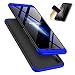 Produktbild Laixin 3 in 1 Handyhülle für Samsung Galaxy A7 2018 A750 Hülle + Panzerglas, Ultra Dünn PC Plastik Anti-Kratzen Schutzhülle Schutz Case Cover mit Displayschutzfolie, Blau/Schwarz