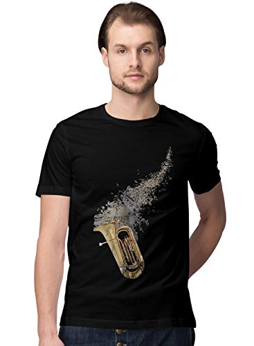 BLAK TEE Homme Flying Musical Notes Tuba T-Shirt L