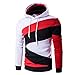 Produktbild Herren Hoodie Xinan Retro Langarm Hoodie Sweatshirt mit Kapuze Spitzen Jacke Mantel Outwear (M, Weiß)
