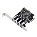 Produktbild TOOGOO (R) 4-Port Superspeed USB 3.0 PCI Express Kontroller Karte Adapter 15-poligen SATA-Stromstecker Low Profile