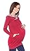 Mija – 2 in 1 Maternity & Nursing breastfeeding warm Hoodie Top Pullover 7102A (XXXL, Burgundy)