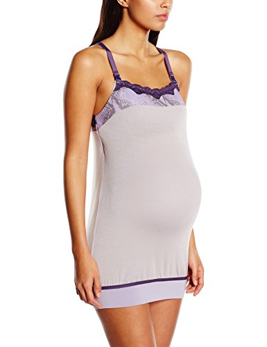 Cake Lingerie Women's Sugar Plum Camisole Animal Print Maternity Pyjama Top, Multicoloured (Mauve), Size 10 (Manufacturer Size:Small)