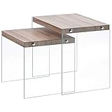 Este conjunto de 2 mesas apilables modernas es práctico y elegante y llamará mucho la atención en cualquier habitación.