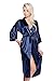 Produktbild VA-Fashion Edler Morgenmantel Kimono aus Satin lang Größen S-XXL (S, VA60/Dunkelblau)