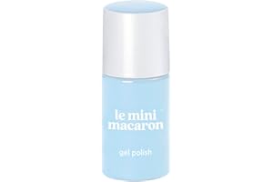 Le Mini Macaron - Vernis Semi-Permanent Blue Vanilla - Vernis 3 en 1, Base Coat, Top Coat et Couleur - Séchage LED - Application Facile et Rapide - Couleur Bleu Pastel, Flacon 8.5ml