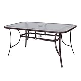  Mesa de jardín de Acero marrón para terraza y Exterior Garden - LOLAhome