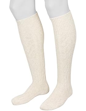 Piarini Trachtenkniestrümpfe Trachtensocken Herren | Kniebundhosen-Strümpfe mit Zopfmuster im Landhausstil meliert...