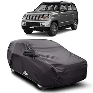 AARTRI - Water Resistant - dust Proof - car Body Cover for Compatible with Mahindra New TUV 300 car Cover - Water Resistant UV Proof - car Body Cover (Grey with Mirror)