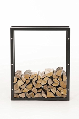 CLP Metall Kaminholzregal / Kaminholzständer KERI, Metall matt schwarz, bis zu 8 Größen wählbar 25 x 100 x 150 cm - 2