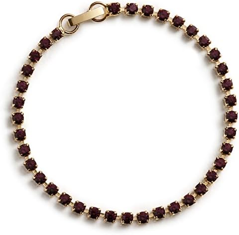 Ruby Swarovski Bracelet - Women's Silver Plated Diamante Bracelet Made from Red Swarovski Crystals - 185mm - Presented in a Luxury Giftbox