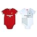 Liverpool FC Official Gift 2Pk Home Away Kit Baby Bodysuits Red White 0-3 Months