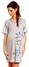 Zeta Ville - Women's Maternity Cotton Cartoon Print Nursing Nightdress - 366c (Turquoise, UK 12)