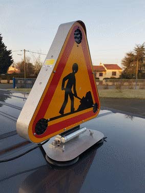 Triángulo doble de obra clase A + soporte magnético