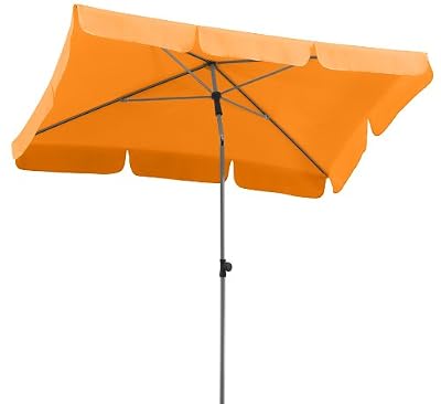 Schneider Parasol droit Locarno mandarine rectangulaire, L.180 x l.120 cm