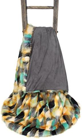 Harlequin Green Luxury Faux Fur Throw (140 x 180cm)