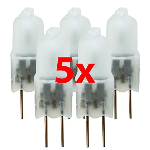 Preisvergleich Produktbild 5 Stück Leuci Halogenlampen Stiftsockel 10 Watt 12 Volt G4 MATT