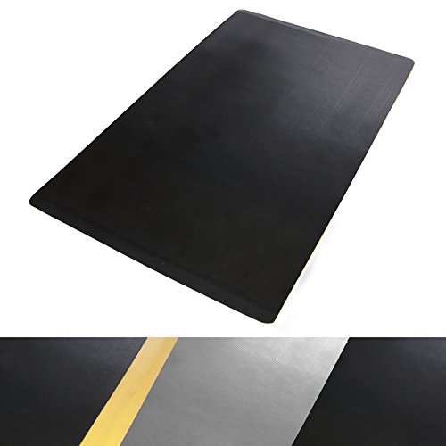 Preisvergleich Produktbild Anti-Ermüdungsmatte Heavy Duty / Arbeitsplatzmatte / Ripp-Struktur / Schwarz / 60x90 cm