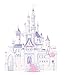 Produktbild Disney PRINCESS Prinzessin Riesen Wandsticker Schloss 80 x 106cm (mit Glitzer)