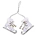 Produktbild Dadeldo-Home Schlittschuh-Paar Deko-Anhänger Holz 7x9cm Weiss-Gold Weihnachten