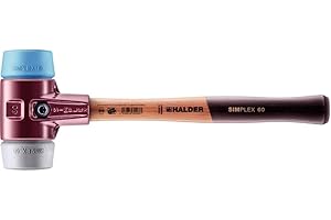 SIMPLEX-Schonhammer, TPE-soft/TPE-mid; mit Tempergussgehäuse und hochwertigem Holzstiel | D=60 mm | 3013.060
