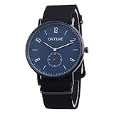 Luckhome Damen Multi Zifferblatt Quarz Uhr Herren Unisex Casual Canvas Leder Analog Einfache Leinwand Der Frauen Mit(D)