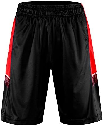 1Bests Men's Running Basketball Sports Short Pants Thin Breathable Fitness Loose Training Shorts with pocket (Black, XXL)
